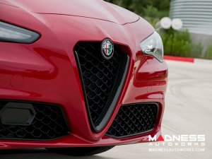Alfa Romeo Giulia Front Emblem Frame Cover - Carbon Fiber